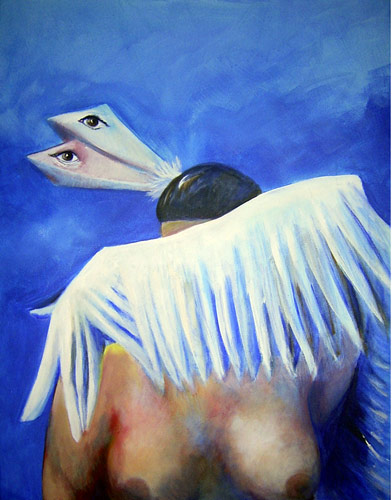 Verborgen vrouw 4. 70 x 90 cm