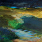 Werk in acryl dat ik maakte na een vakantie in Schotland in augustus 2001