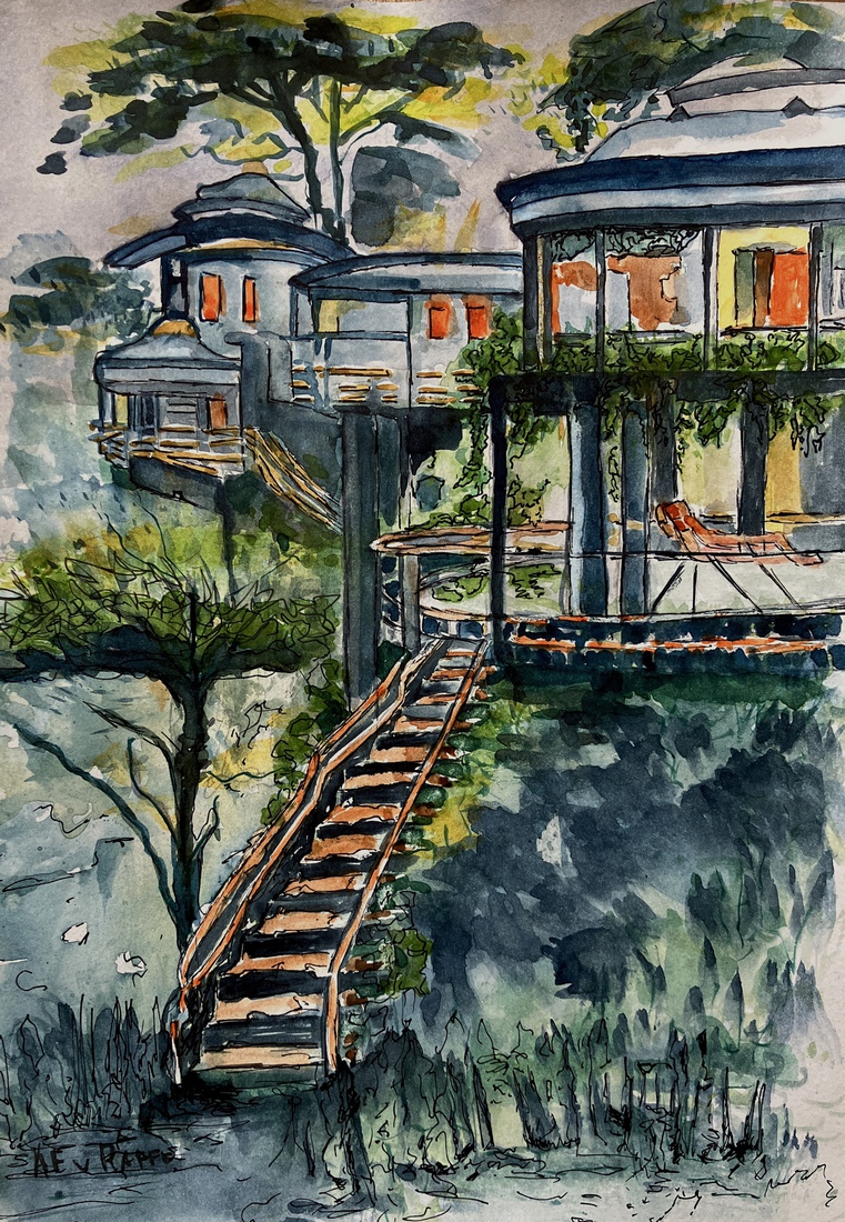 Mysterious house in the tropics