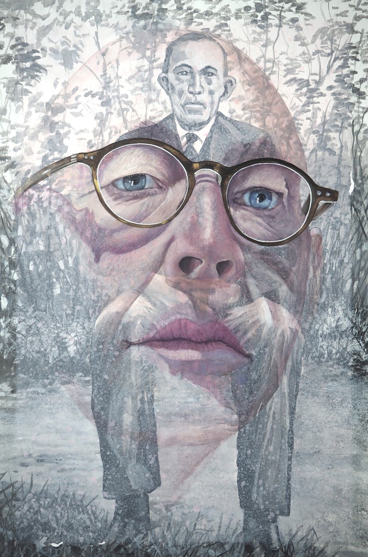 Zelfportret met opa Runhaar