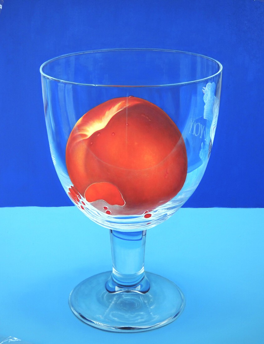 Glas met nectarine