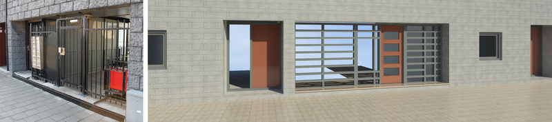 Renovation entrance apartment complex