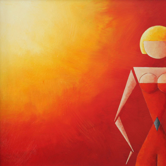 Dame in rood