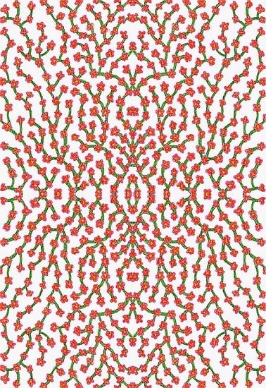 Roodgeel bloementakje 4x