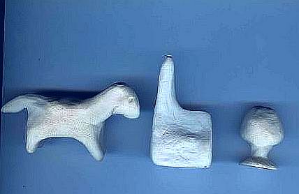 3 keramiekjes blauw