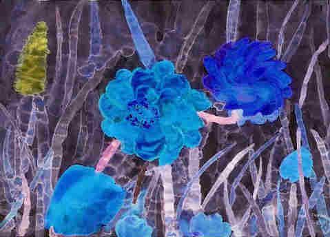 Bloem negatief-blauw