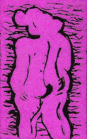 Lino-Dame paars-zwart