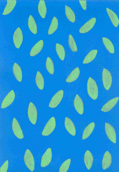 Blaadjes op blauw 1