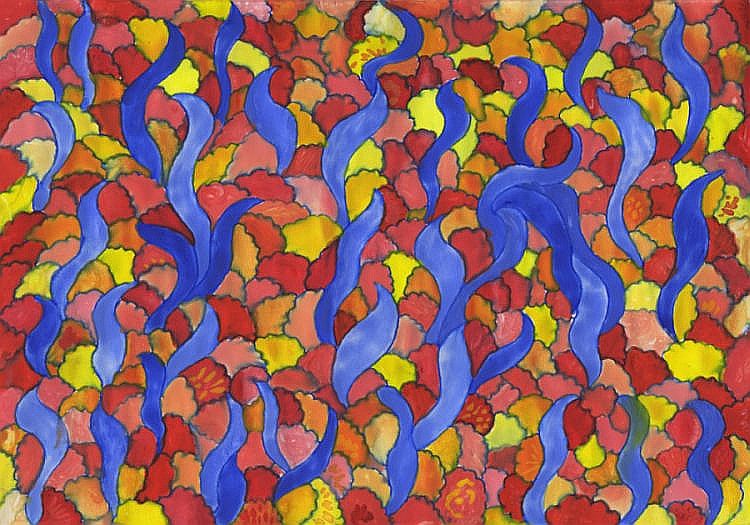 Bloemetjes met blauw
