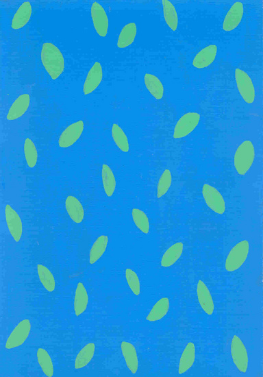 Blaadjes op blauw 2