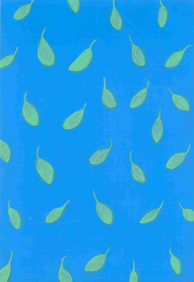 Blaadjes op blauw 3