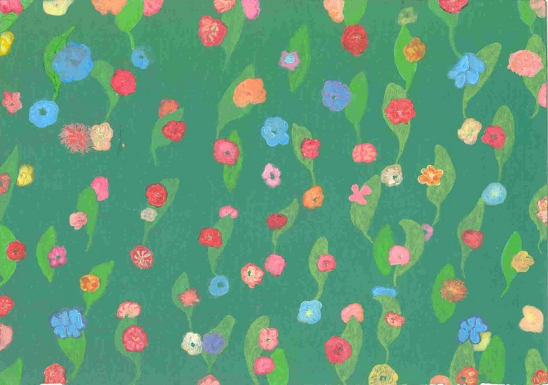 Bloemetjes op groen-later