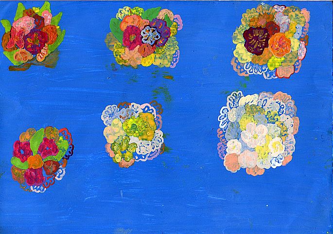Bloemetjes op blauw 1