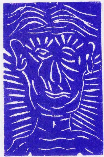 Gezicht blauw