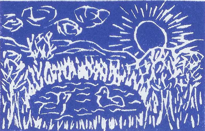Lino-eendjes-blauw