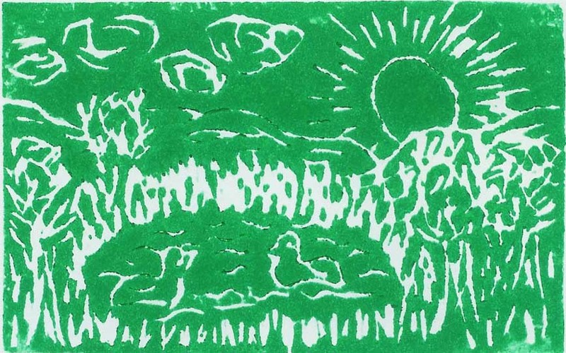 Lino-eendjes-groen
