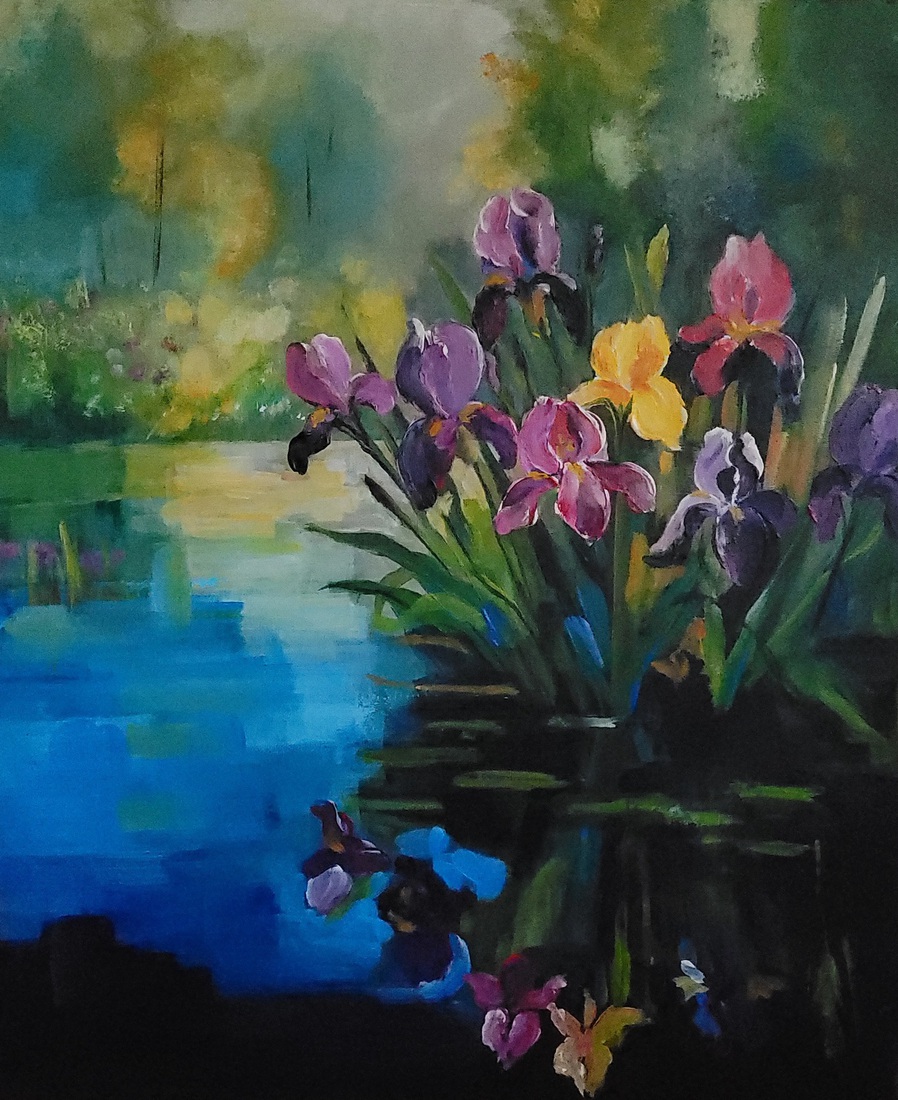 Irissen in het veld