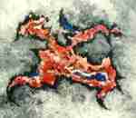 Expressieve acrylverfschilderijen.