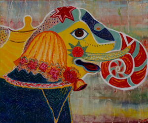 Serie schilderijen met als thema India 