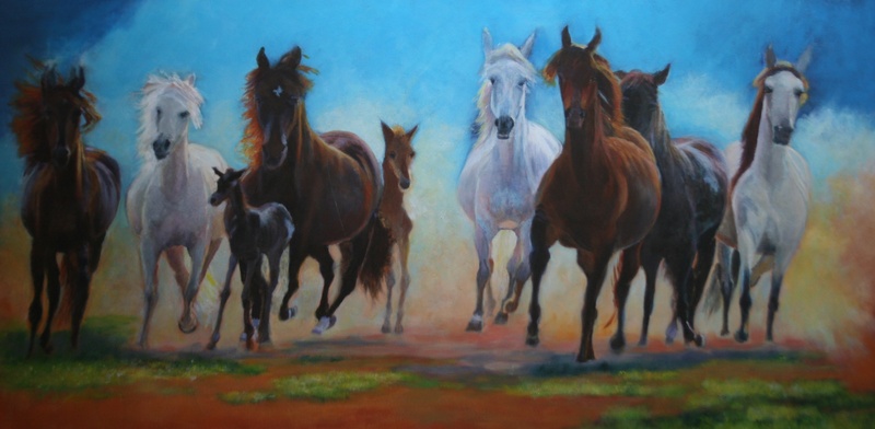 aanstormende paarden