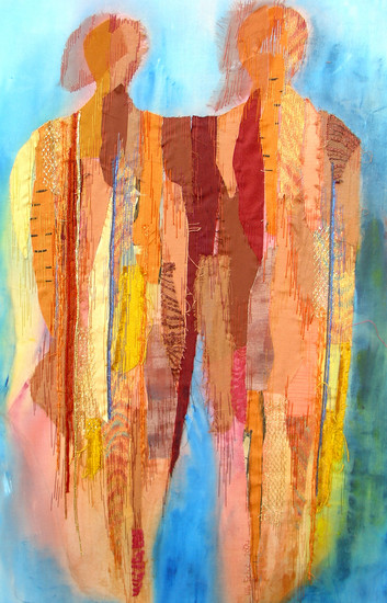 textiel schilderij 'together`