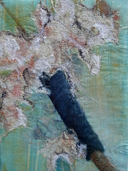 VERKOCHT Lisdot - textiel schilderij 