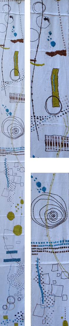 'Go with the flow' - textiel schilderij