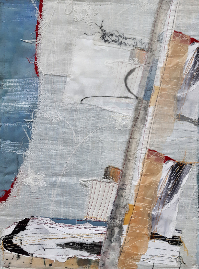 VERKOCHT-Zeilschip-textielschilderij