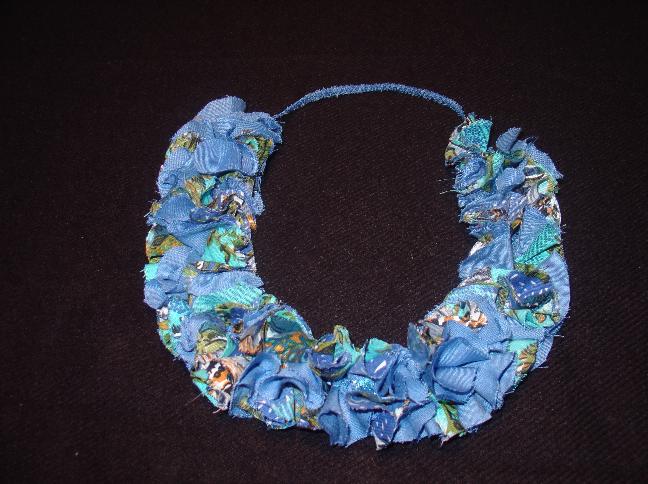 textiel ketting blauwe cirkels