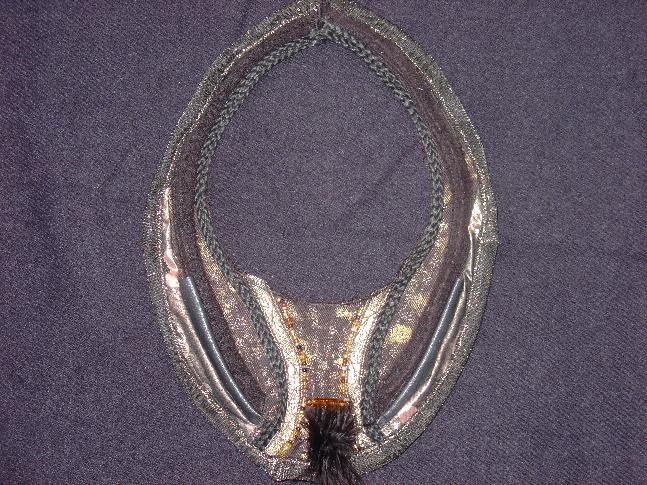 textiel ketting zwart/goud