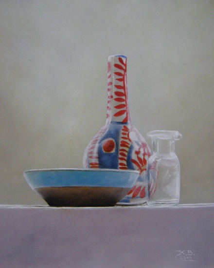 stilleven met Chinees vaasje