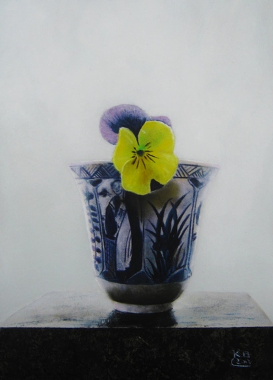 Viooltje op blauw Chinees