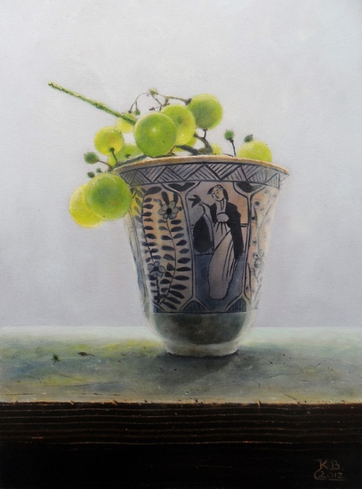 Druiven op blauw Chinees