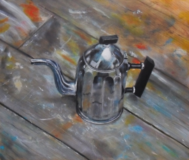 Atelier-vloer met koffiepot 2013