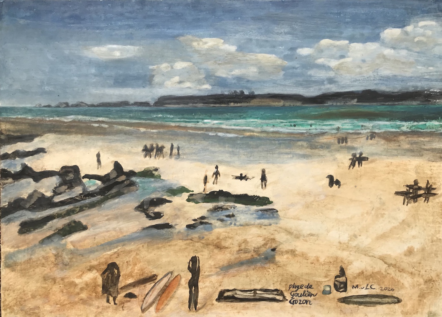 Plage de Goulien 2020 Zee en Surfers