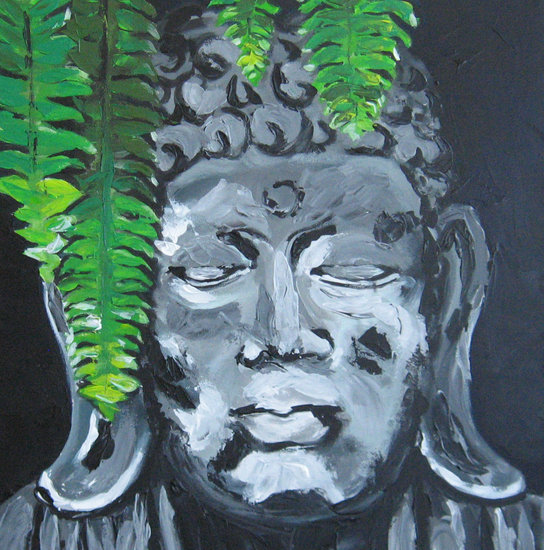 Boeddha in het groen