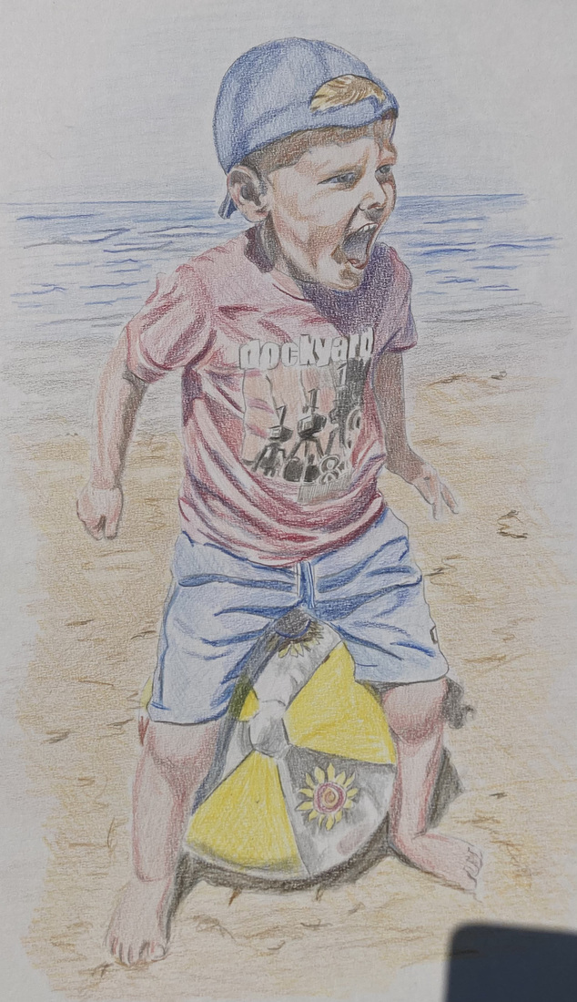 Daniel op het strand