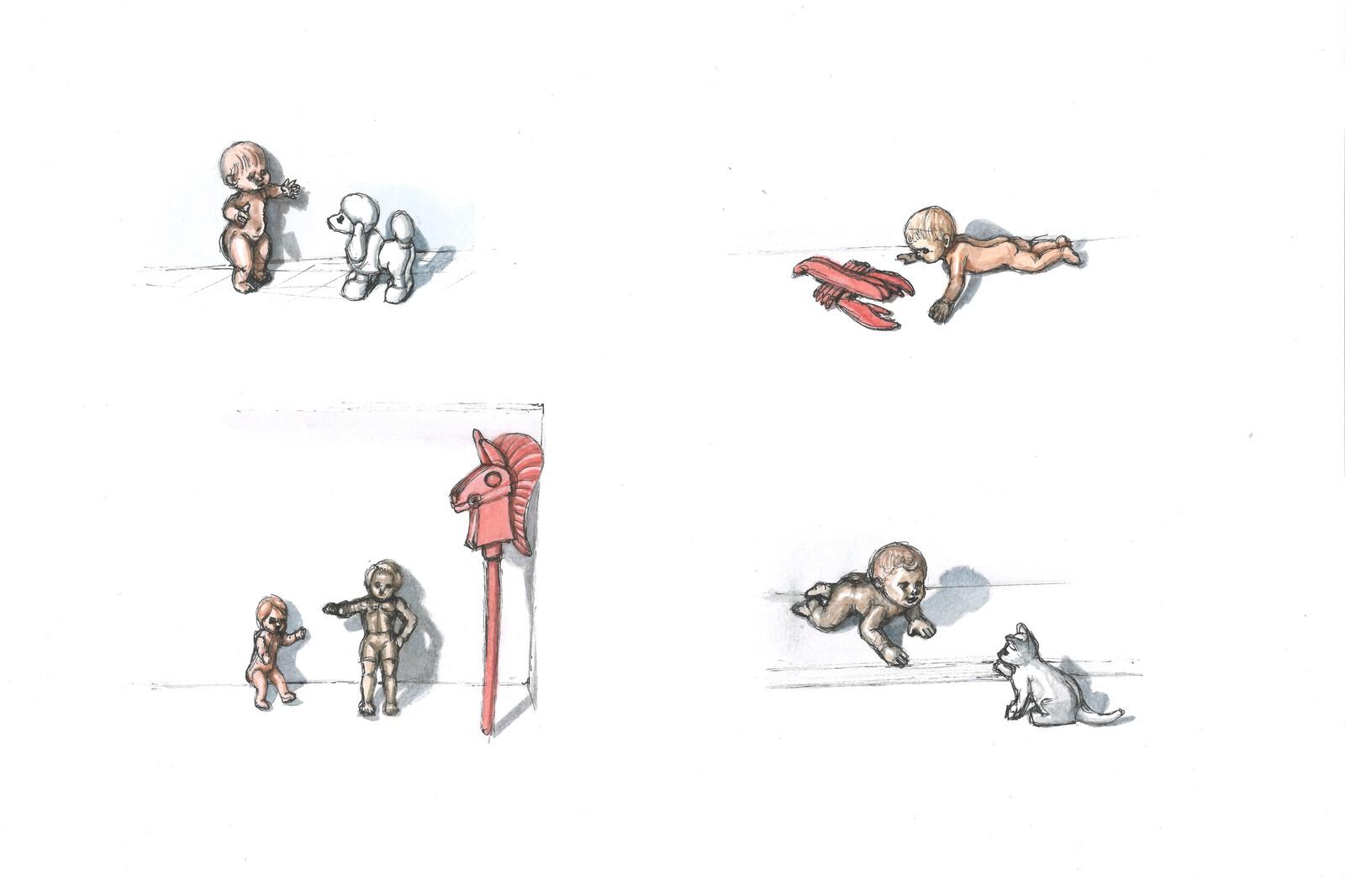 Waarnemingstekening met paardje