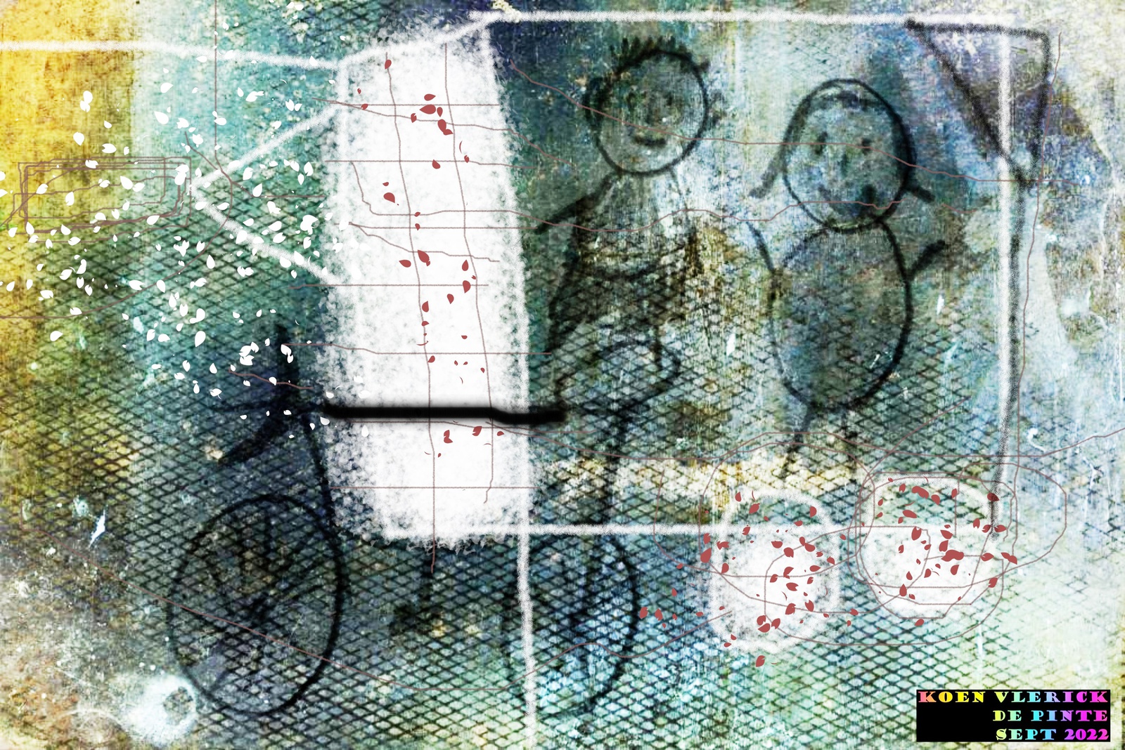 PRENTJE VAN 2 KINDEREN & 1 FIETS & 1 RUIMTETUIGJE OM TE VLUCHTEN