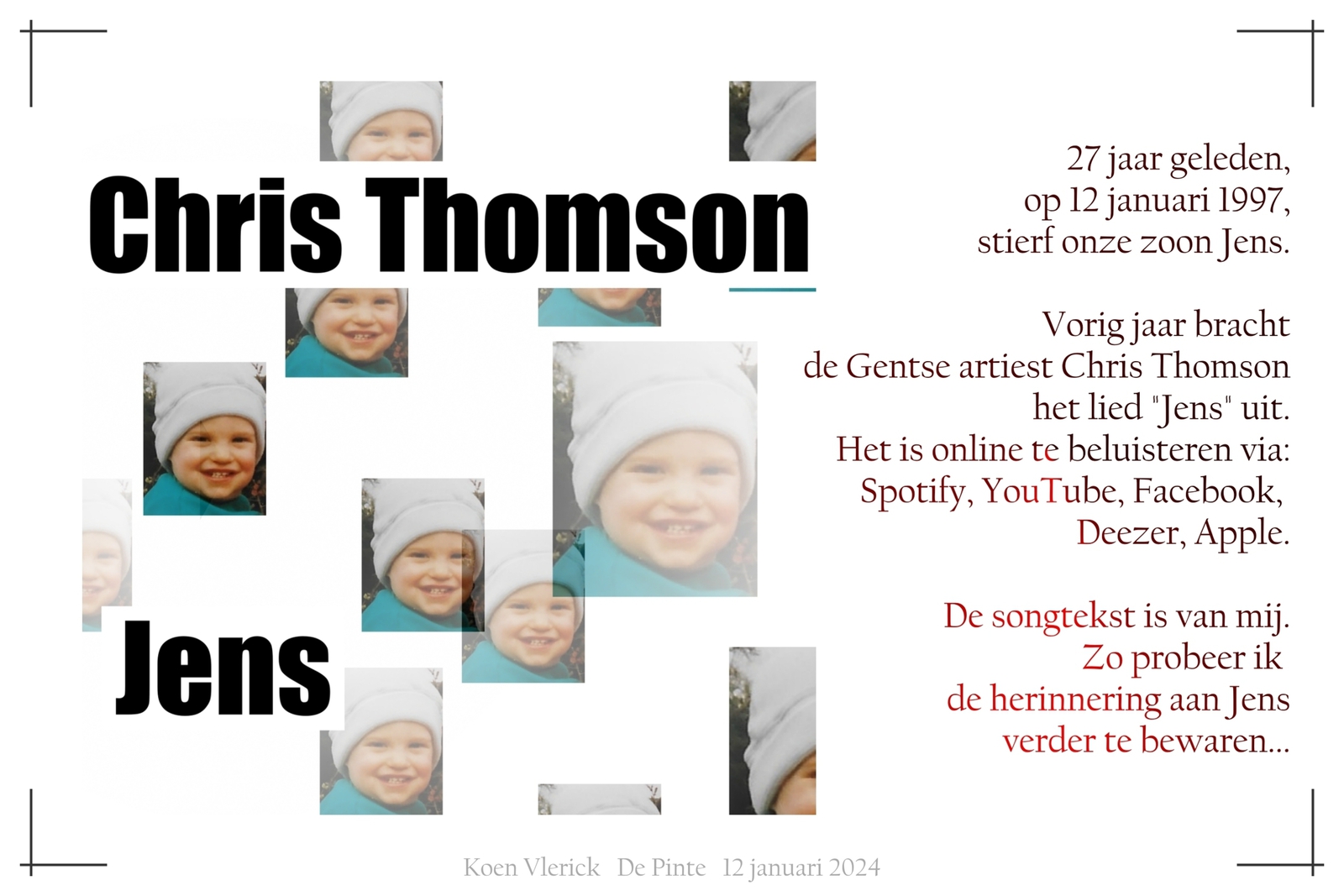 LIED JENS DOOR CHRIS THOMSON