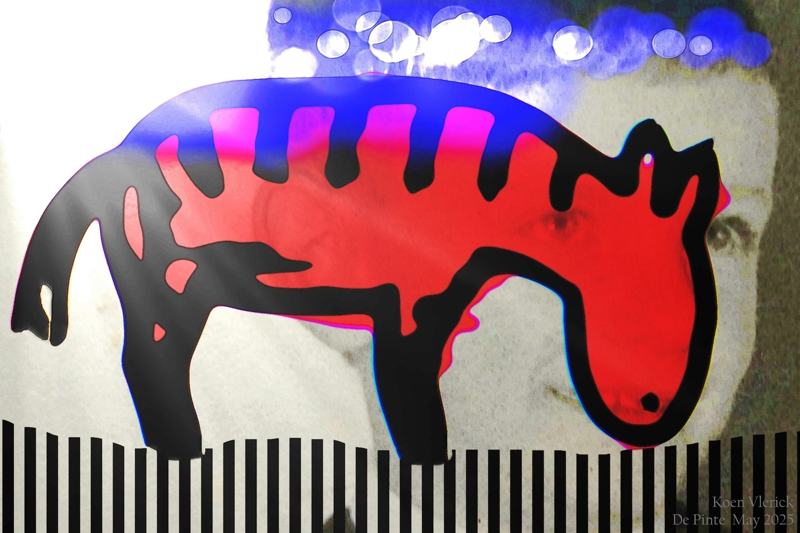 the little boy's grazing animal