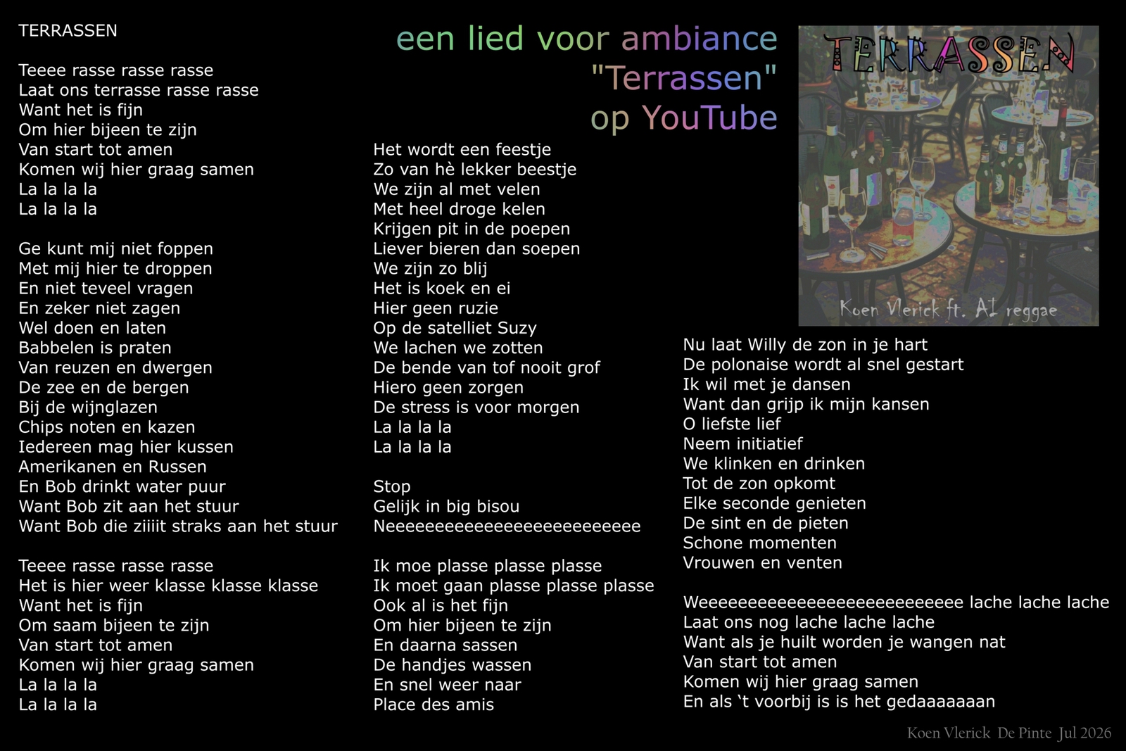 TERRASSEN een lied voor ambiance