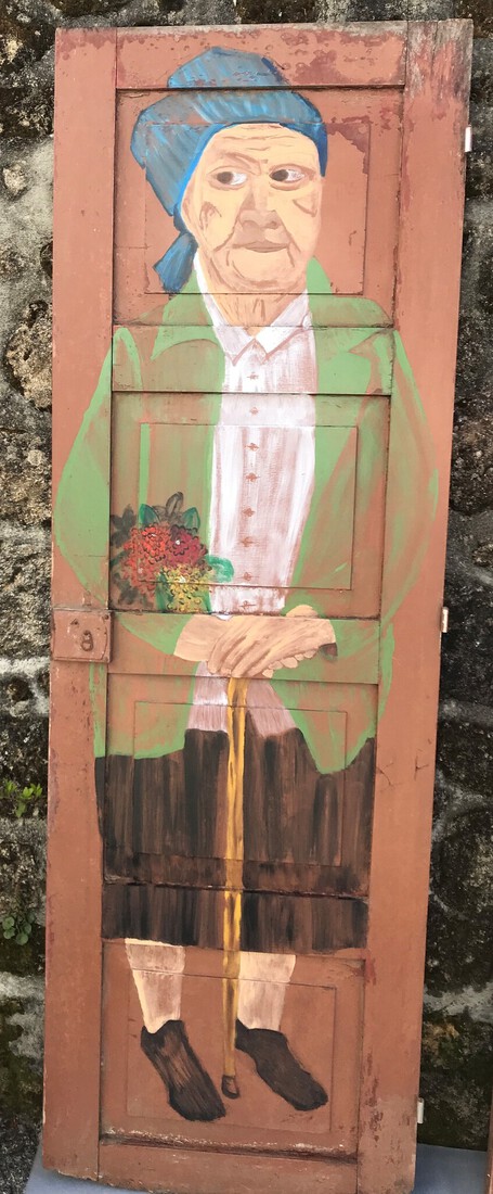 Older woman with plant