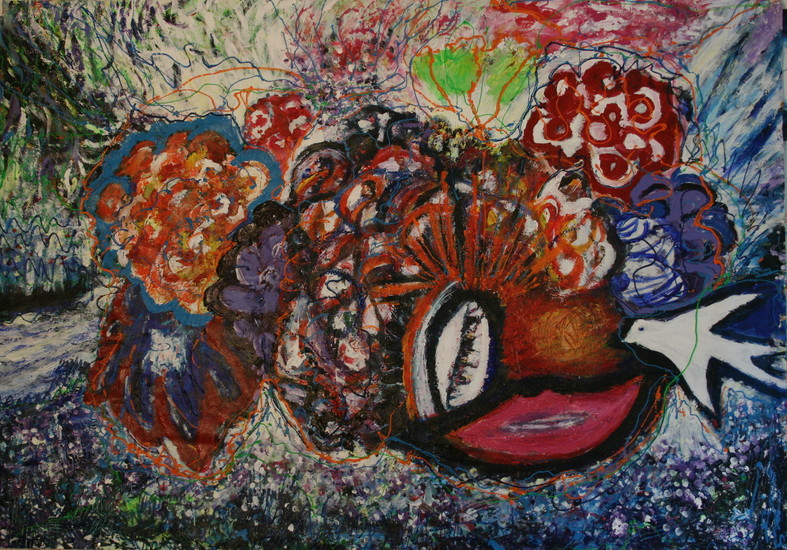 met je neus in de bloemen