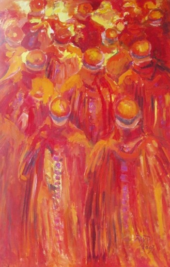 processie olie op doek