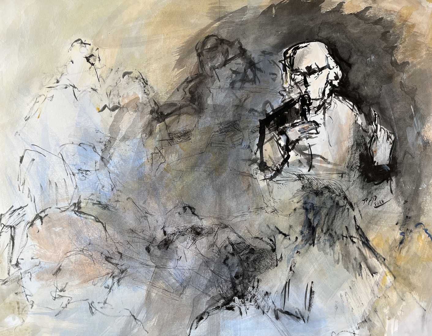 schrijver J.Siebelink bij presentatie boek