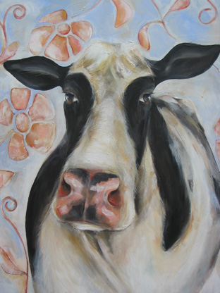 Koe met Bloemen