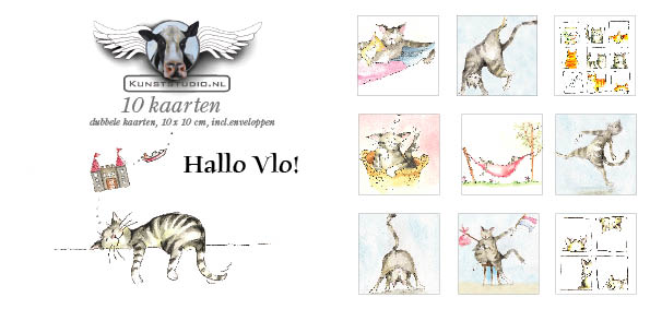 10 'Katten illustratie' kaarten