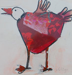 Deze collages zijn gemaakt met een gemengde techniek, bijv. gouache, krijt en stukjes papier. De ondergrond is meestal papier.