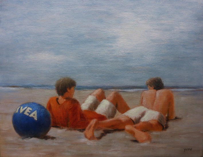 jongens aan het strand
